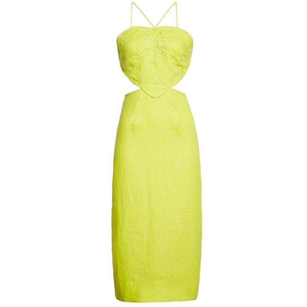 Farm Rio Small Farm Rio Mostera Embroidered Cutout Linen Blend Midi Dress - Picture 2 of 7
